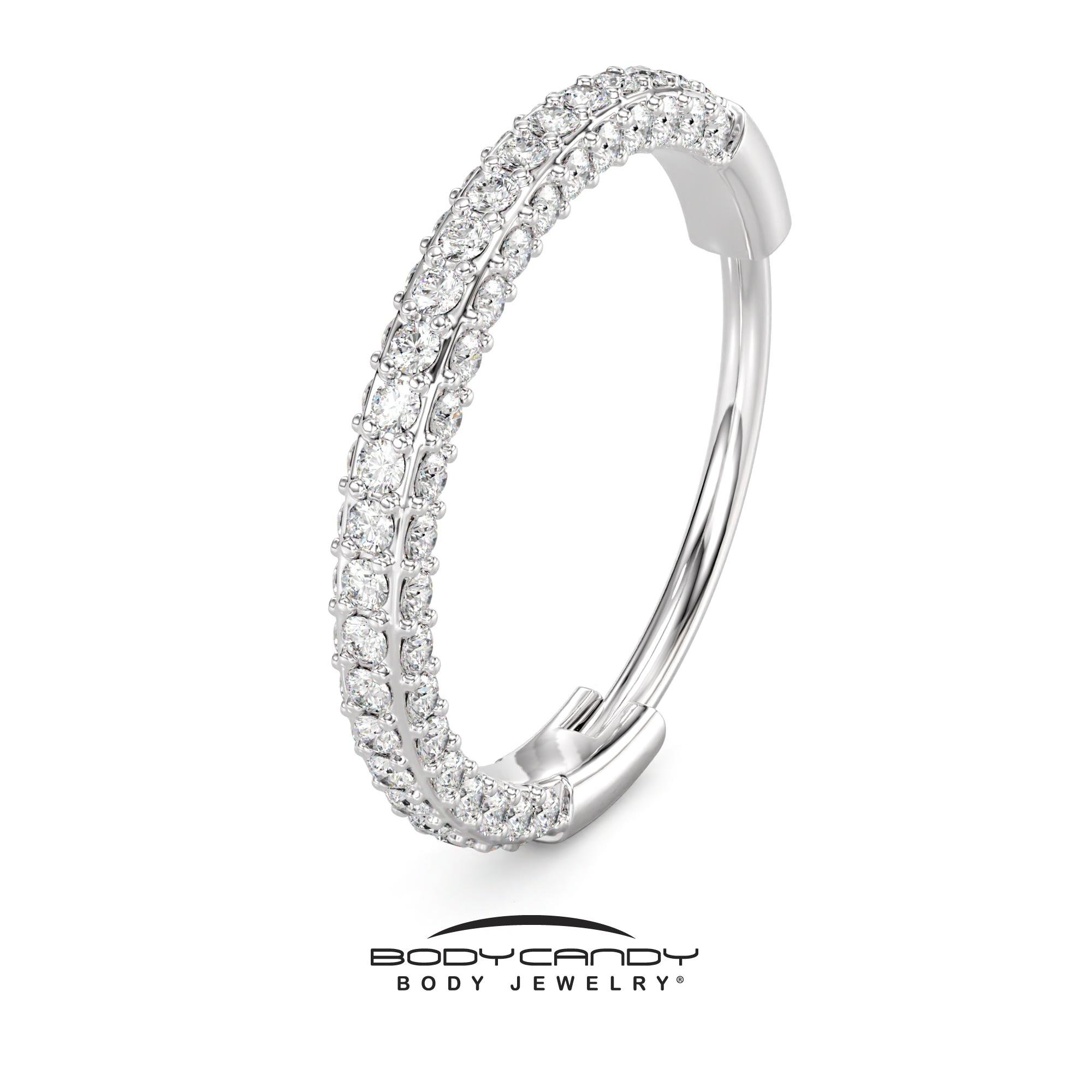 20G Implant Grade Titanium Triple Sided Micro Gem Hinged Nose Hoop
