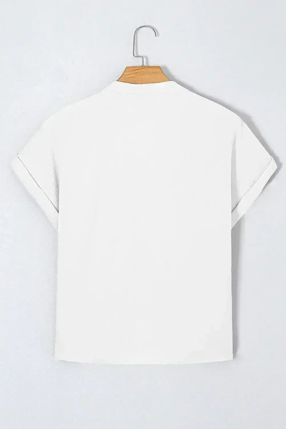 White Notched Neck Batwing Sleeve Blouse | Femstylo