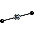14G Pink Green Plaid Heart Skull Black Industrial Barbell 37mm