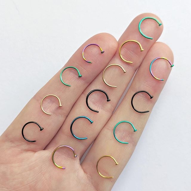 20G 5/16 Purple Anodized Titanium Nose Hoop