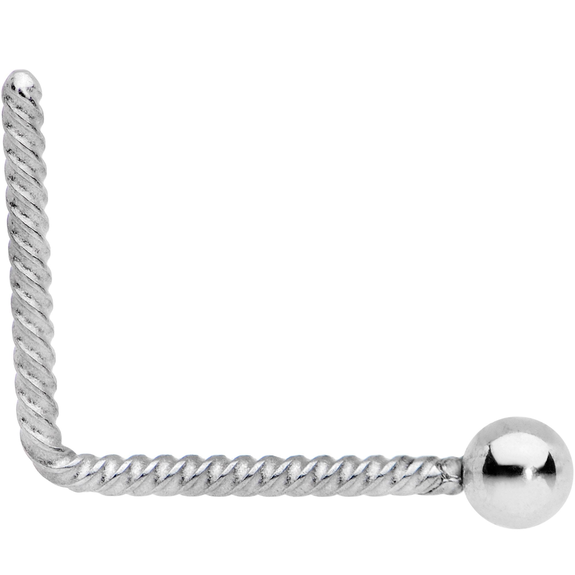 2mm Ball End So Twisted L Shaped Nose Ring