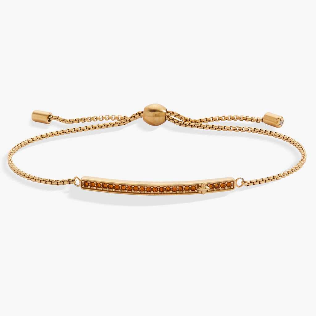 November Everyday Birthstone Pave Bolo Bracelet
