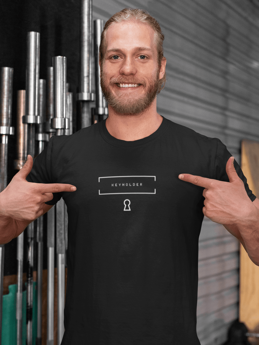 KEYHOLDER  Player 1 - Chastity Shirts by LockedBoy Athletics