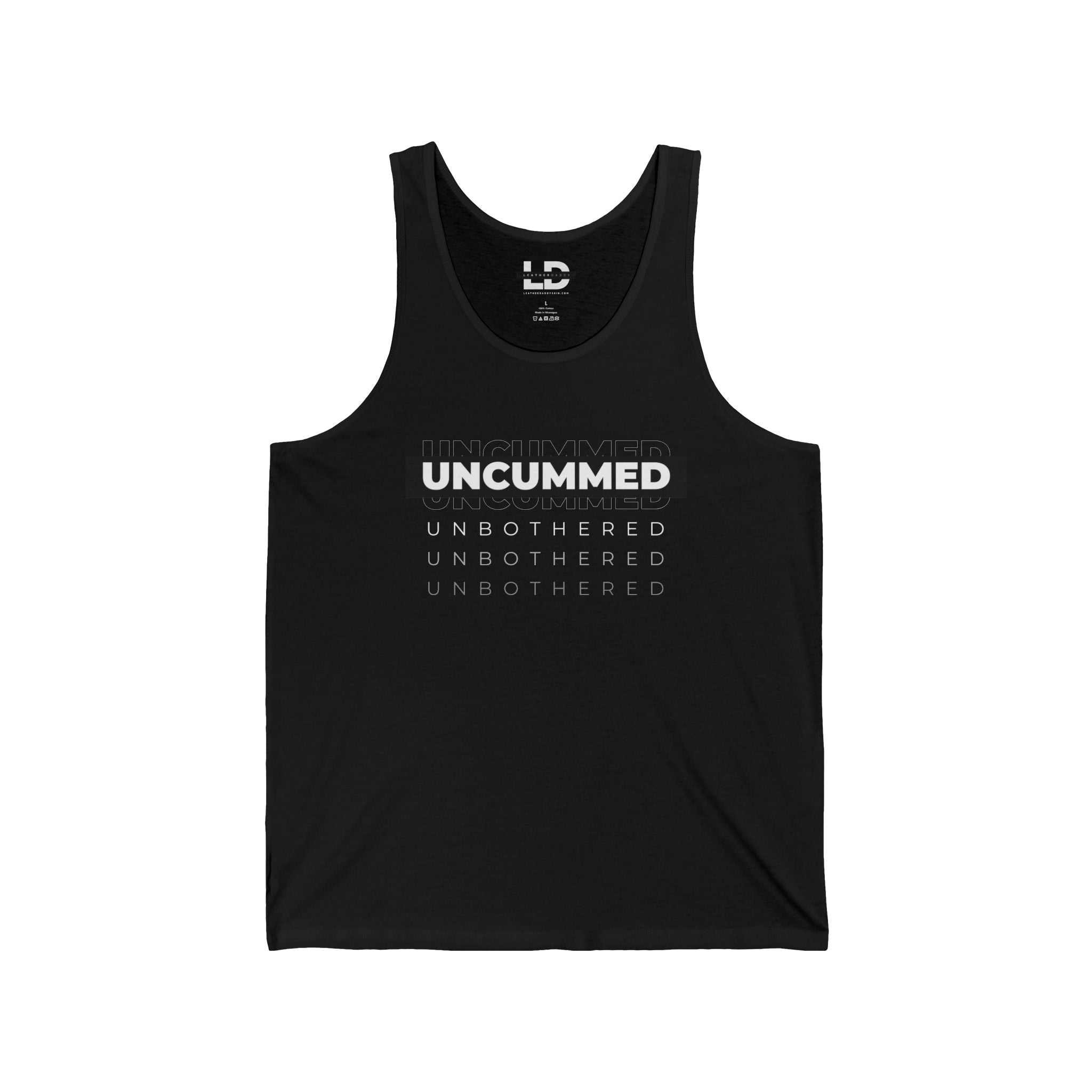 Repeat Unc*mmed & Unbothered Chastity Tank Top - Lockedboy Athletics by LeatherDaddy