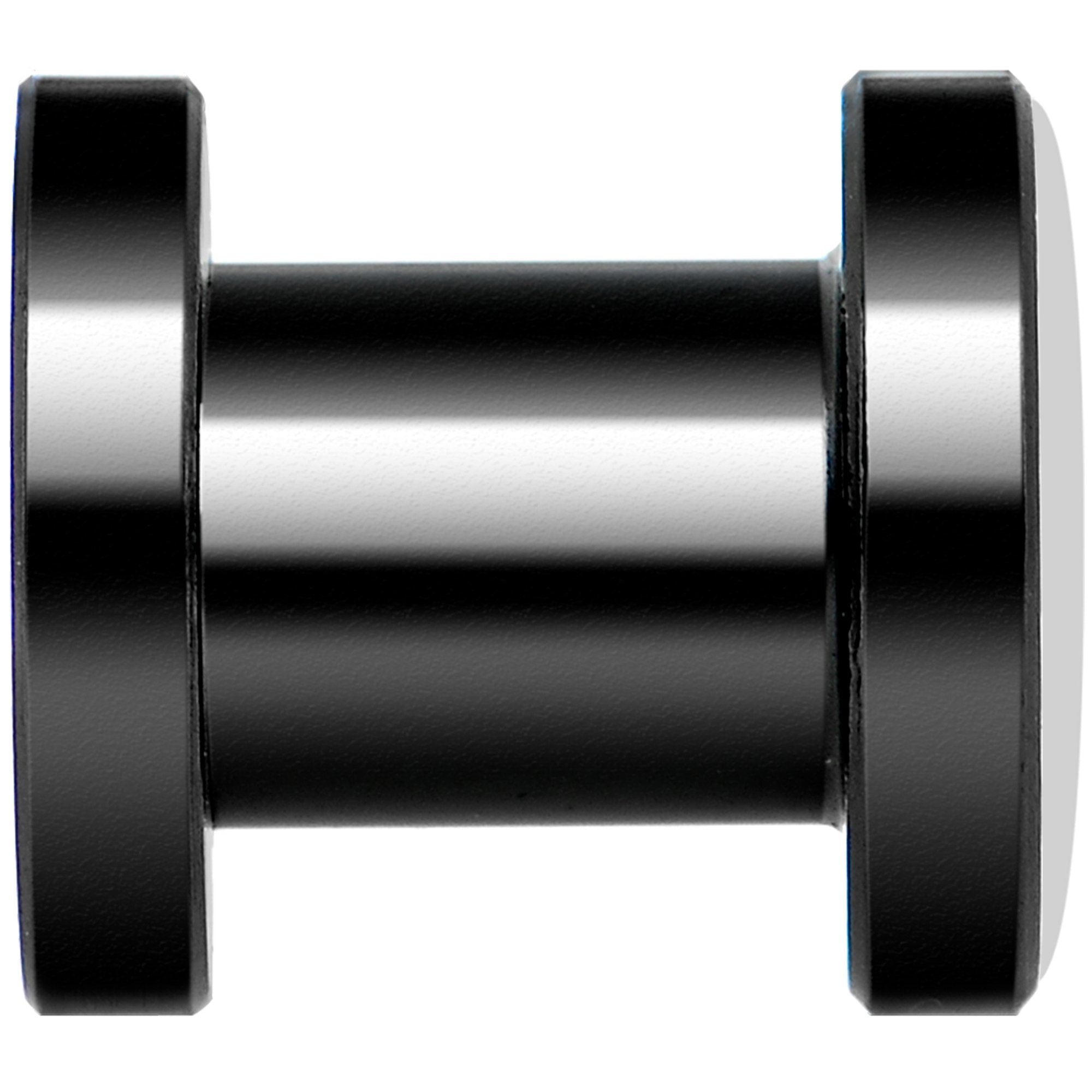 Man Woman Floral Silhouette Black Anodized Screw Fit Plug Set 2G