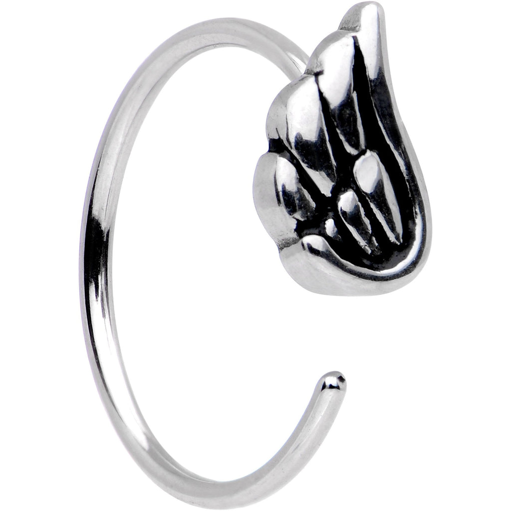 20G Wings Heart Nose Bone Heart Closure Ring Pack Set of 4