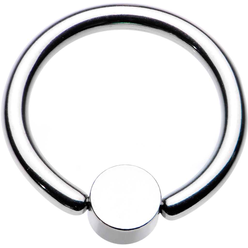 14G 3/8 Aqua Faux Opal 4mm Disc BCR Captive Ring